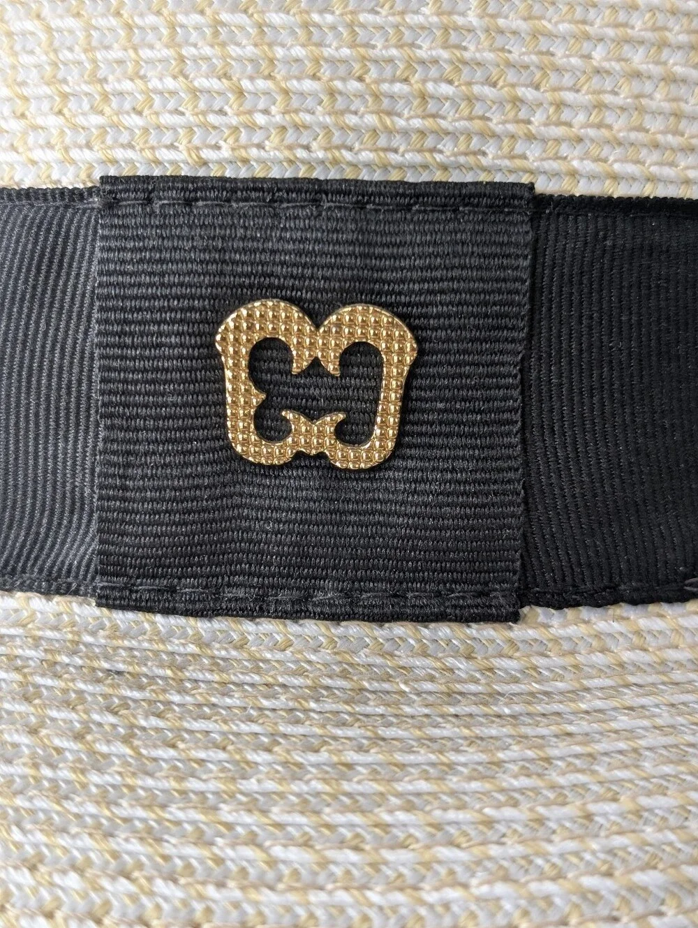Eric Javits Classic Squishee Straw Packable Fedora Sun Hat Cream/Black - Picture 8 of 16